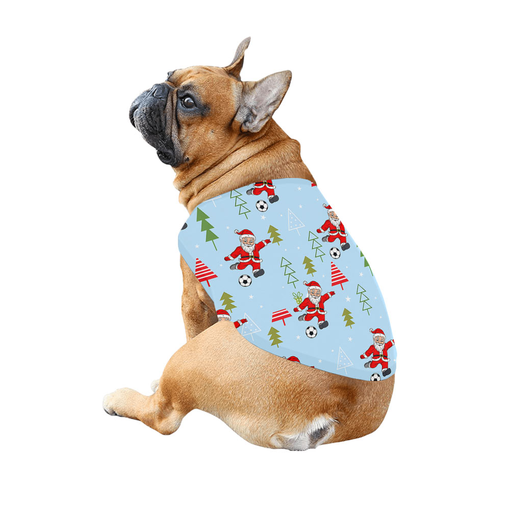 Festive Light Blue Santa Soccer Christmas Pajamas Festive Light Blue Santa Soccer Christmas Pajamas