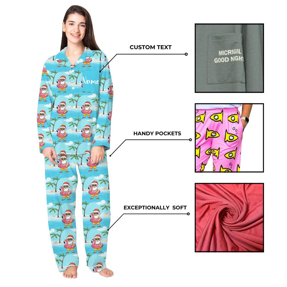 Funny Summer Santa Family Christmas Pajamas Funny Summer Santa Family Christmas Pajamas
