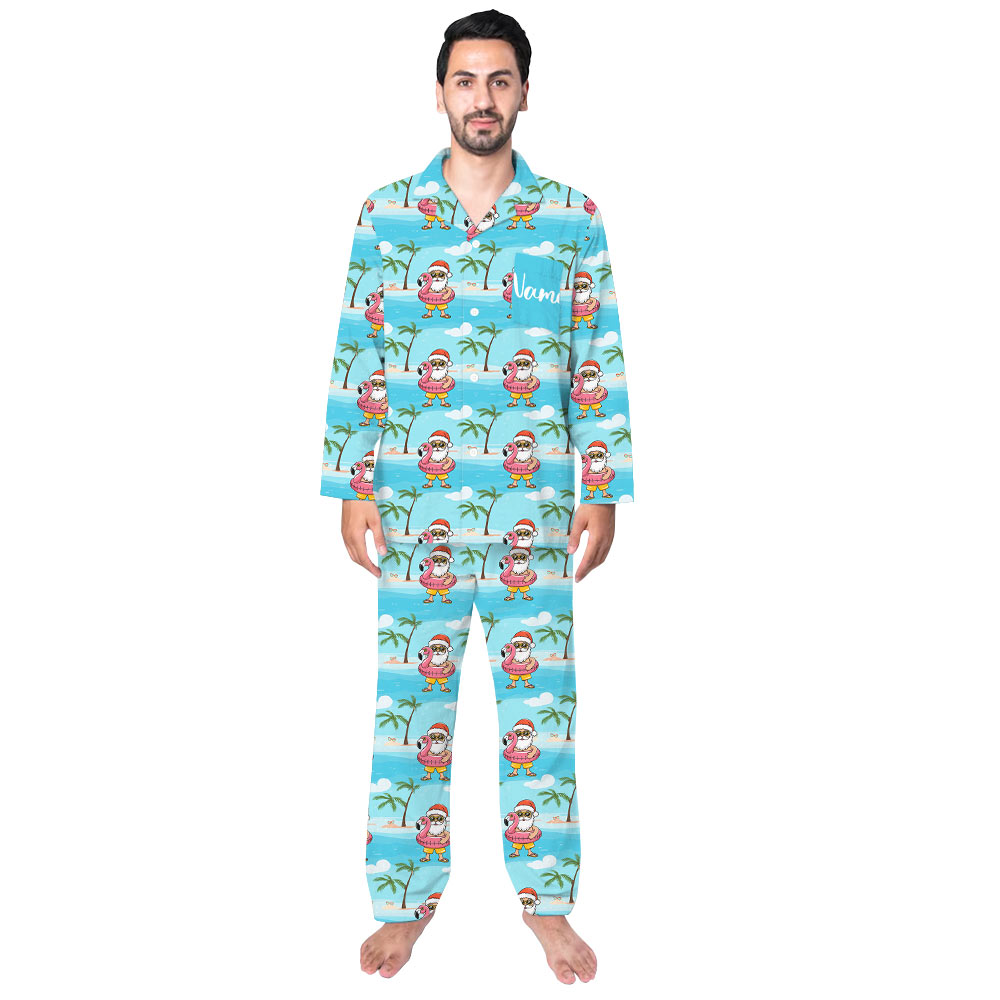 Funny Summer Santa Family Christmas Pajamas Funny Summer Santa Family Christmas Pajamas