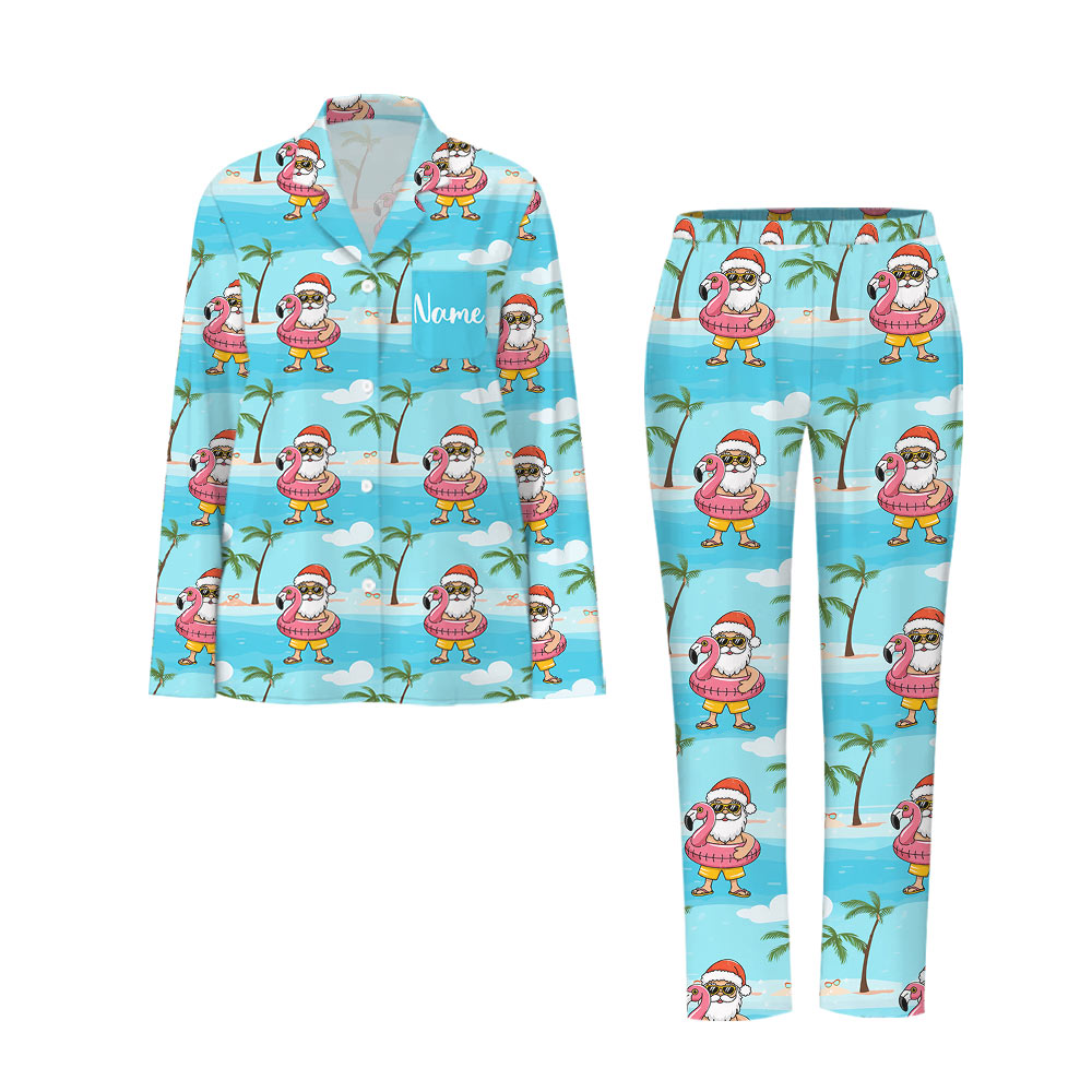 Funny Summer Santa Family Christmas Pajamas Funny Summer Santa Family Christmas Pajamas