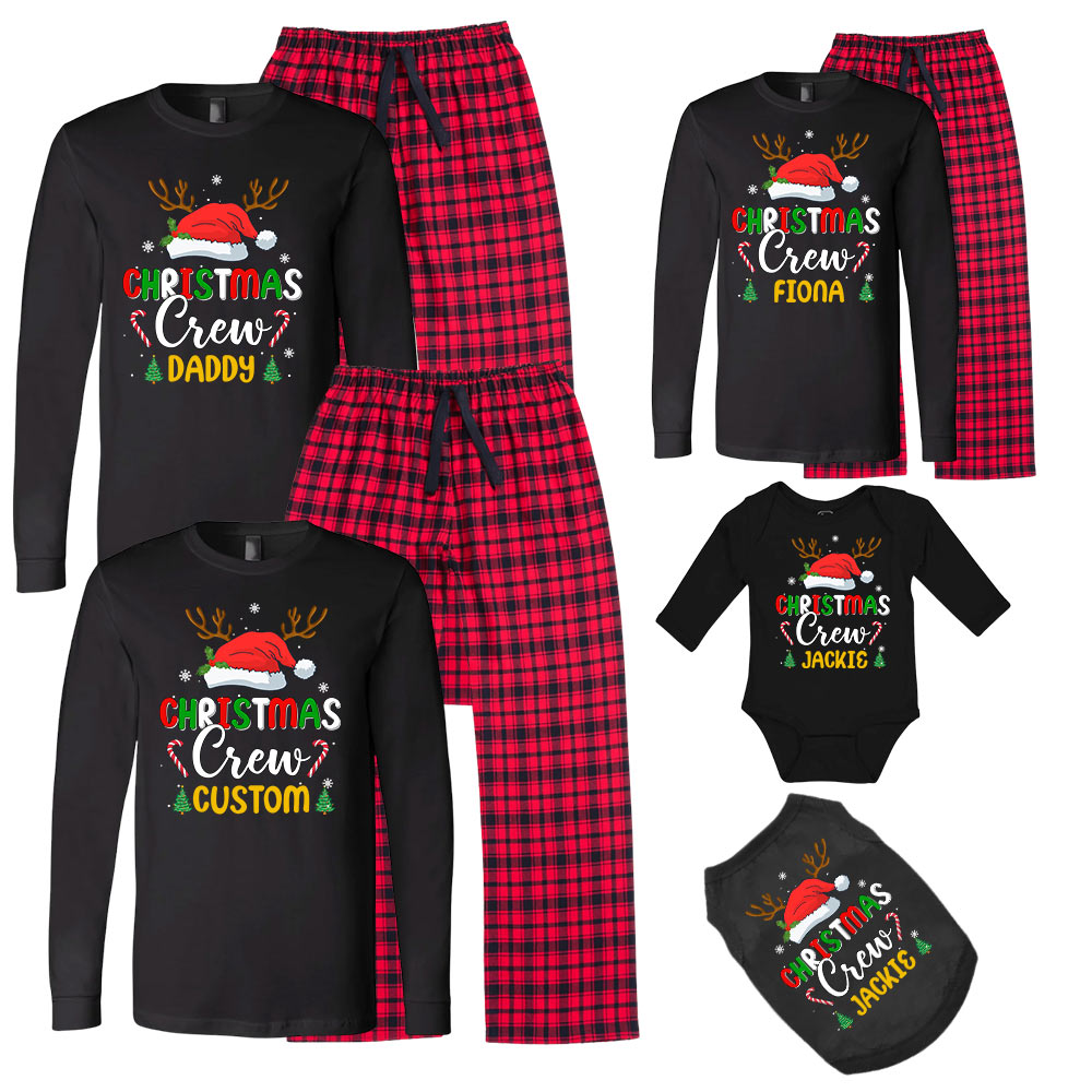 Personalized Matching Flannel Christmas Pajamas With Name