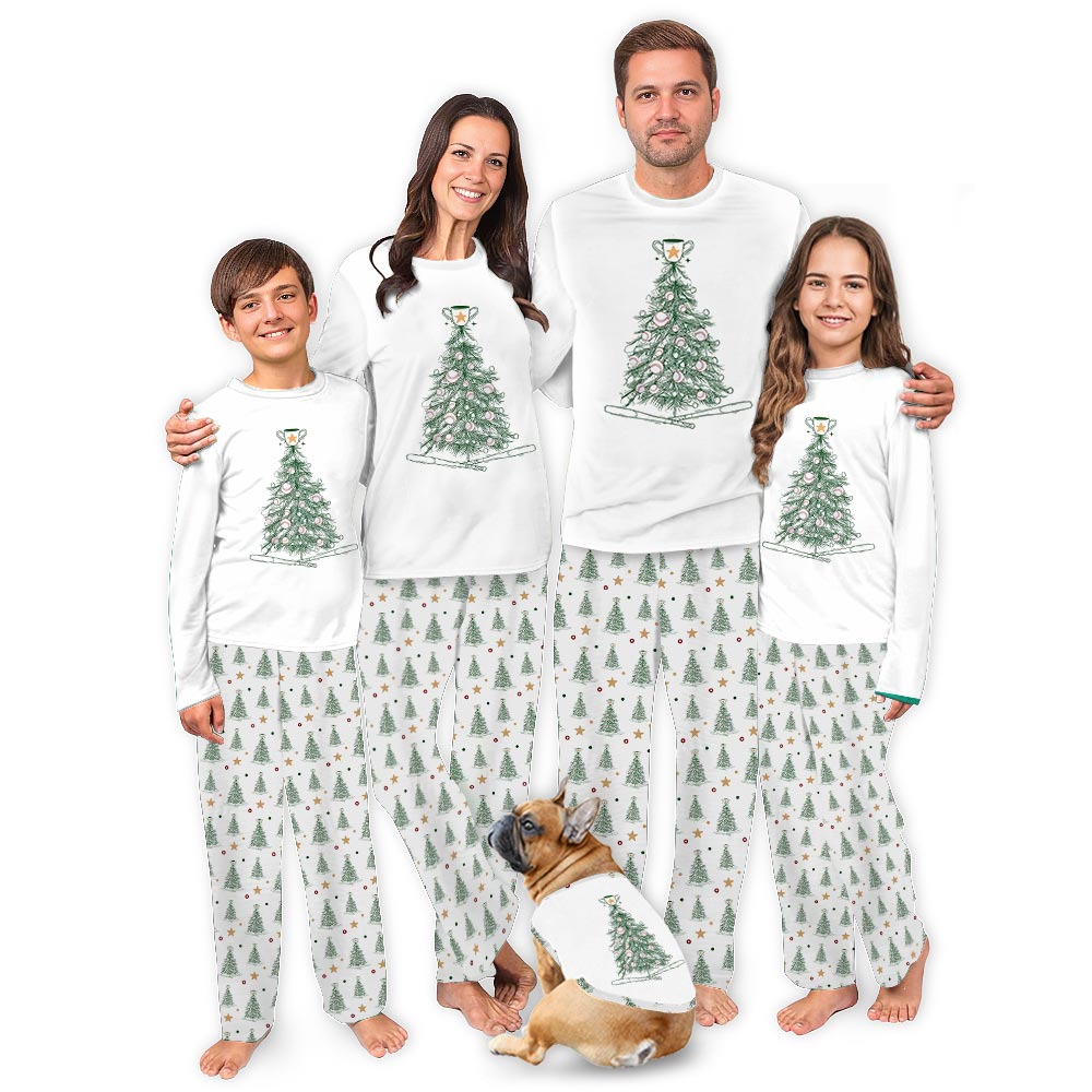 Baseball Christmas Tree Matching Family Pajamas for You and Dog Baseball Christmas Tree Matching Family Pajamas for You and Dog