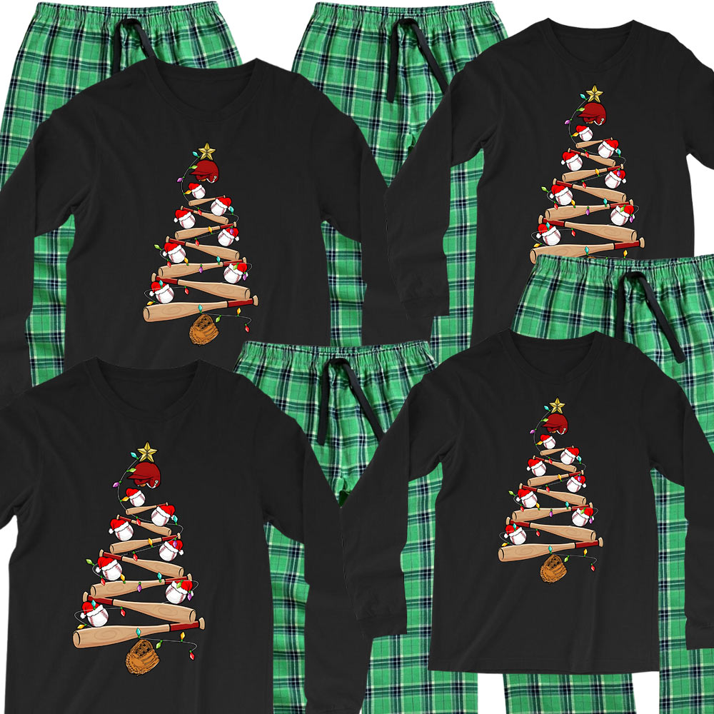 Baseball Flannel Christmas Pajamas For Family Baseball Flannel Christmas Pajamas For Family