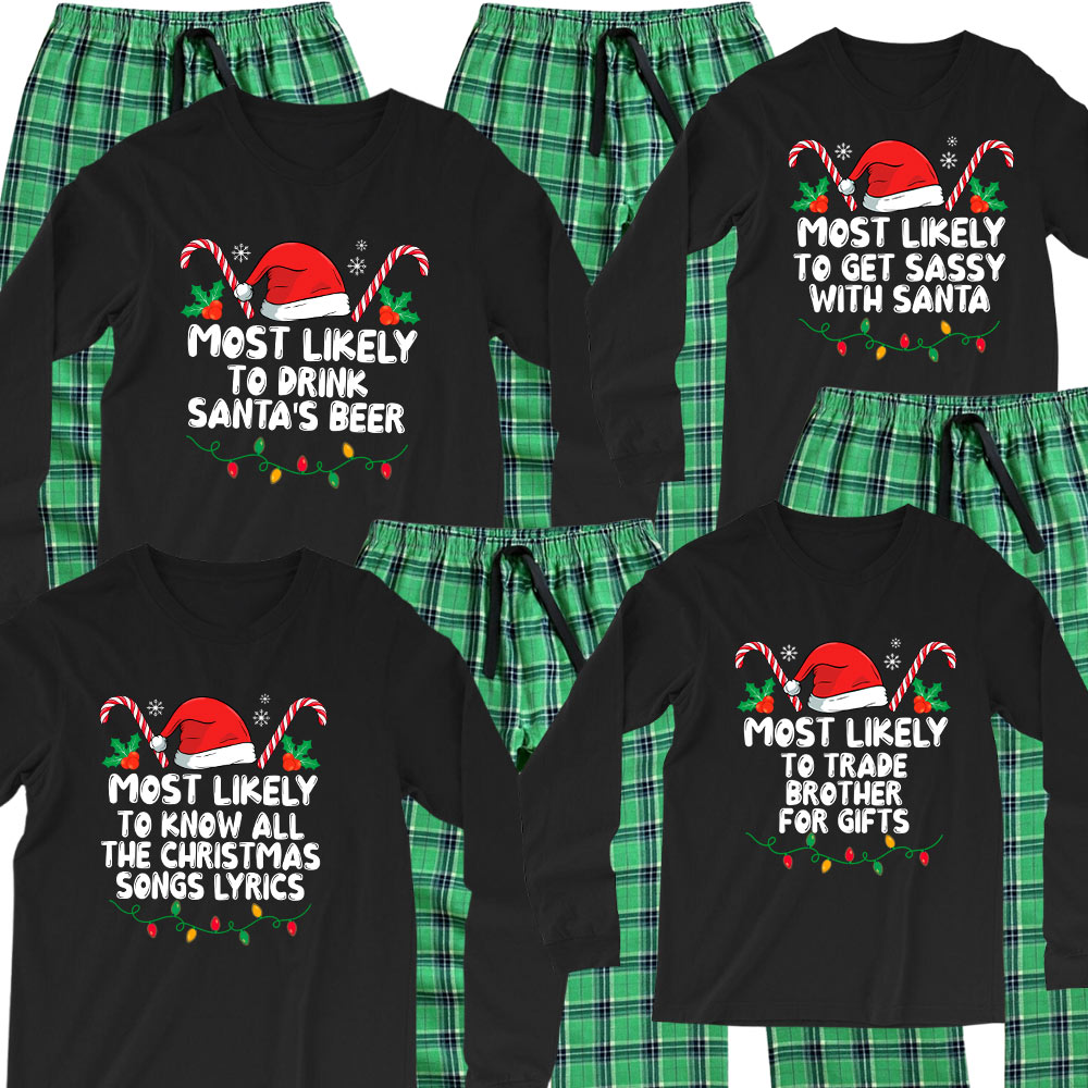 Most Likely To Christmas Pajamas Family 100 Cotton Most Likely To Christmas Pajamas Family 100 Cotton
