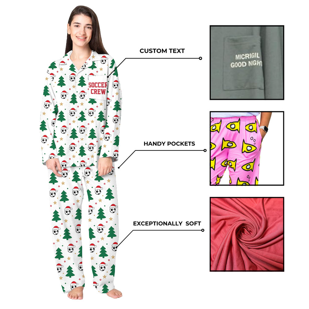 Funny White Christmas Soccer Pajamas Funny White Christmas Soccer Pajamas
