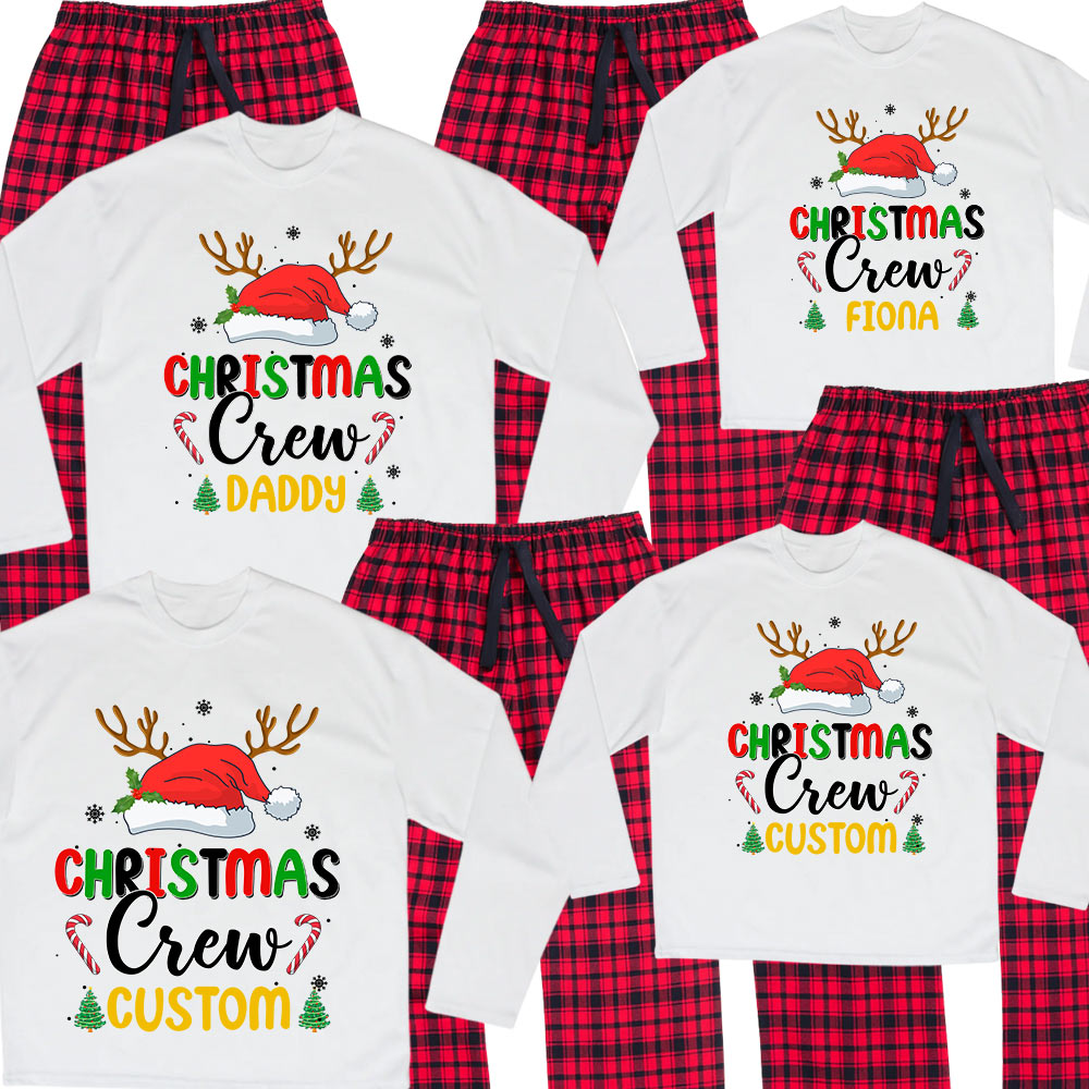 Personalized Matching Flannel Christmas Pajamas With Name