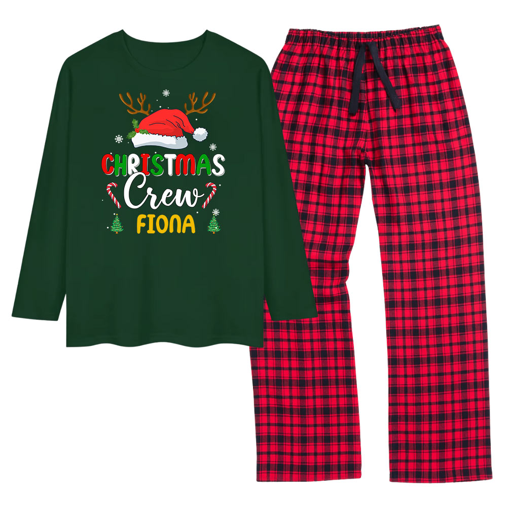 Personalized Matching Flannel Christmas Pajamas With Name
