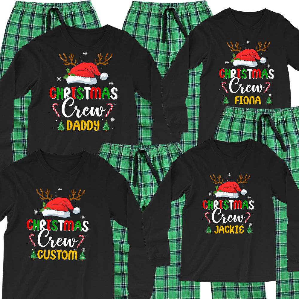 Personalized Matching Flannel Christmas Pajamas With Name