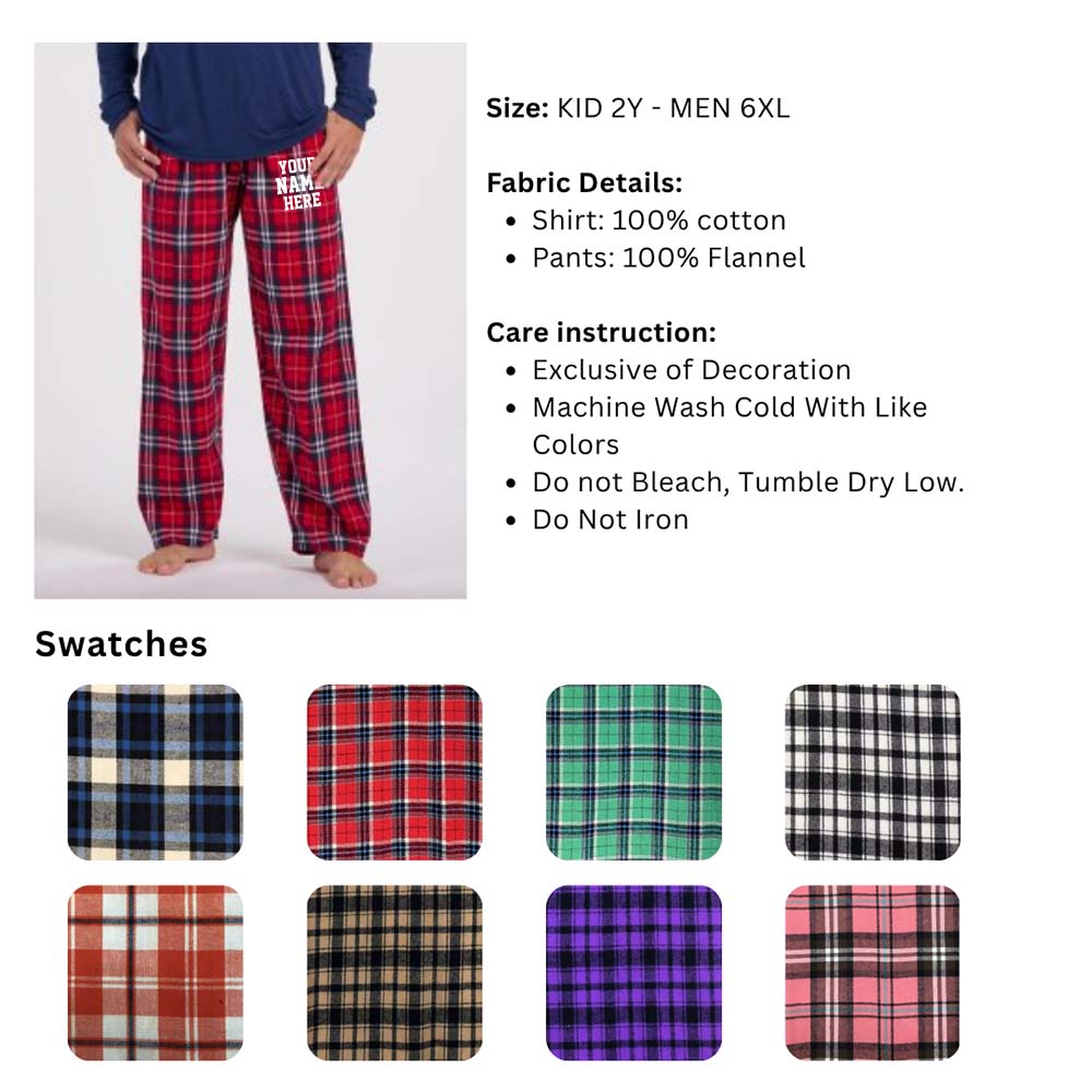 Personalized Matching Flannel Christmas Pajamas With Name