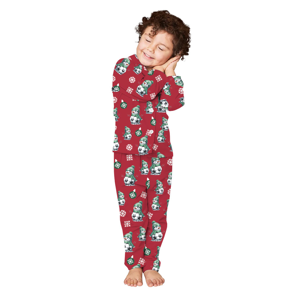 Bold and Bright Burgundy Soccer Christmas Pajamas For Family Bold and Bright Burgundy Soccer Christmas Pajamas For Family