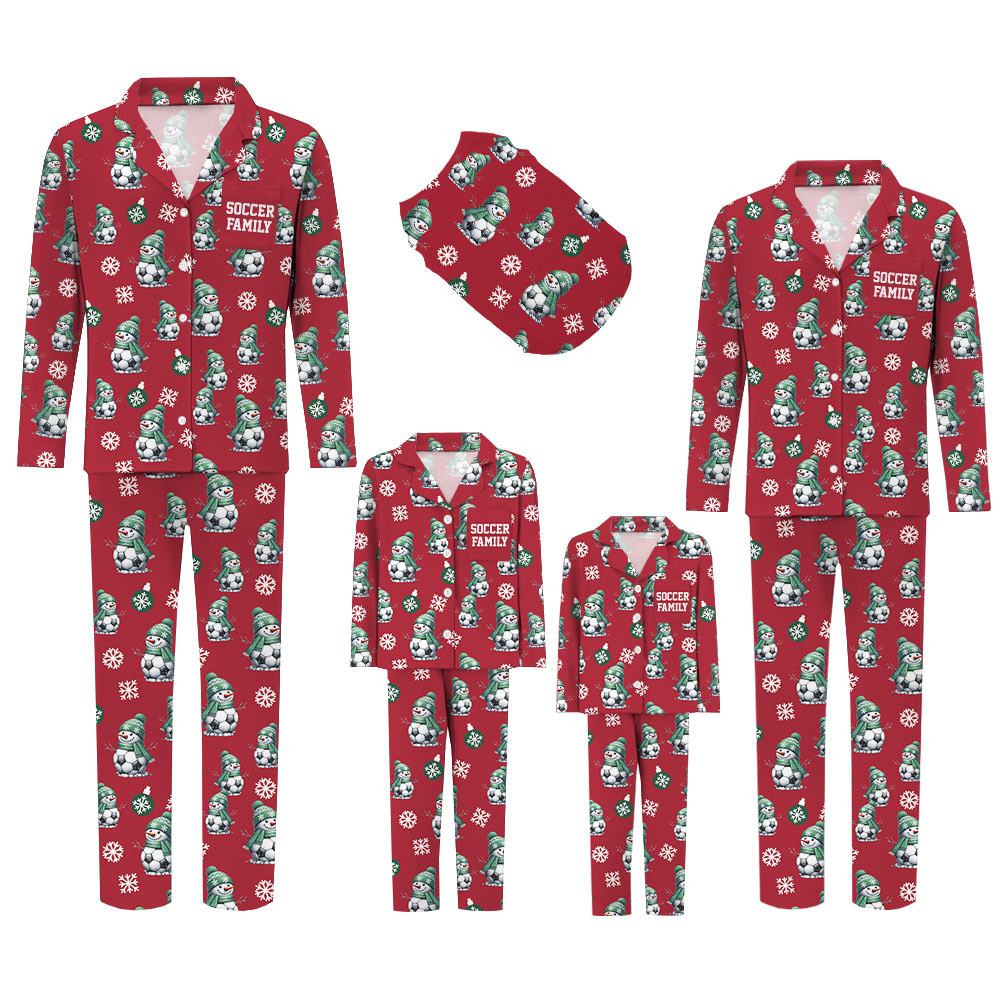 Bold and Bright Burgundy Soccer Christmas Pajamas For Family Bold and Bright Burgundy Soccer Christmas Pajamas For Family