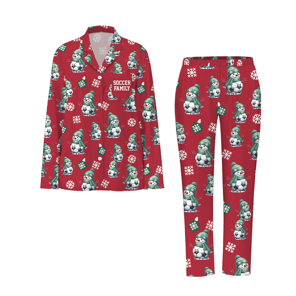 Bold and Bright Burgundy Soccer Christmas Pajamas For Family Bold and Bright Burgundy Soccer Christmas Pajamas For Family