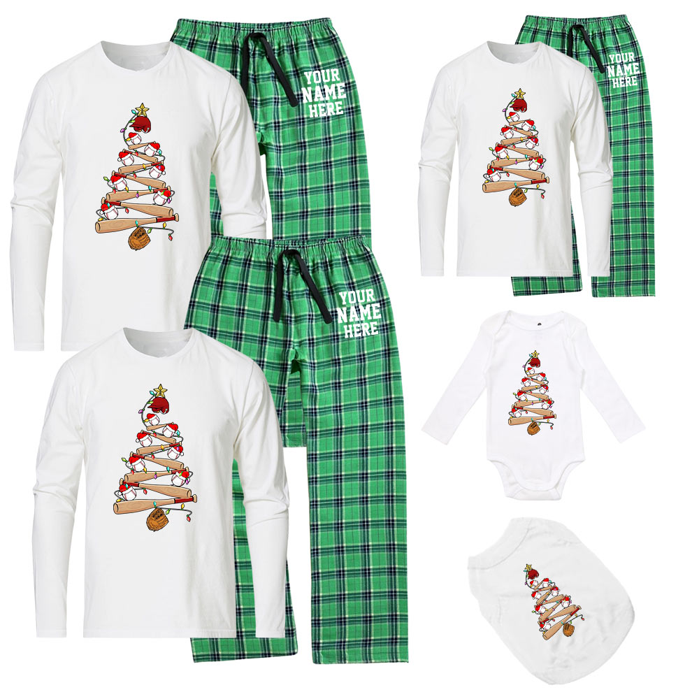 Baseball Flannel Christmas Pajamas For Family Baseball Flannel Christmas Pajamas For Family