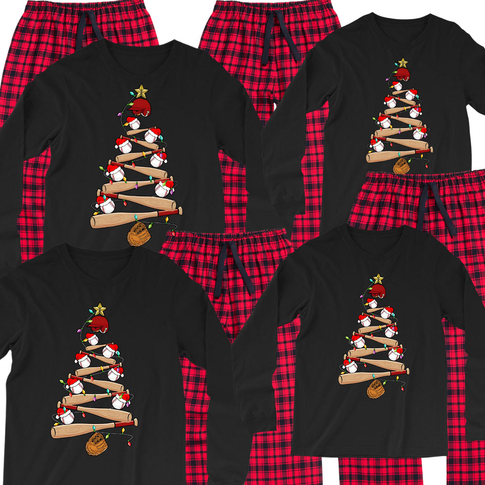 Baseball Flannel Christmas Pajamas For Family Baseball Flannel Christmas Pajamas For Family