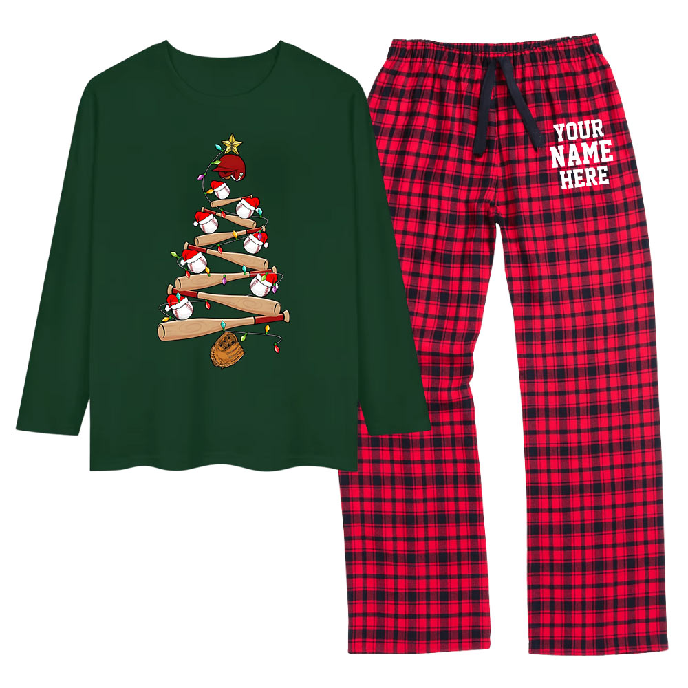 Baseball Flannel Christmas Pajamas For Family Baseball Flannel Christmas Pajamas For Family