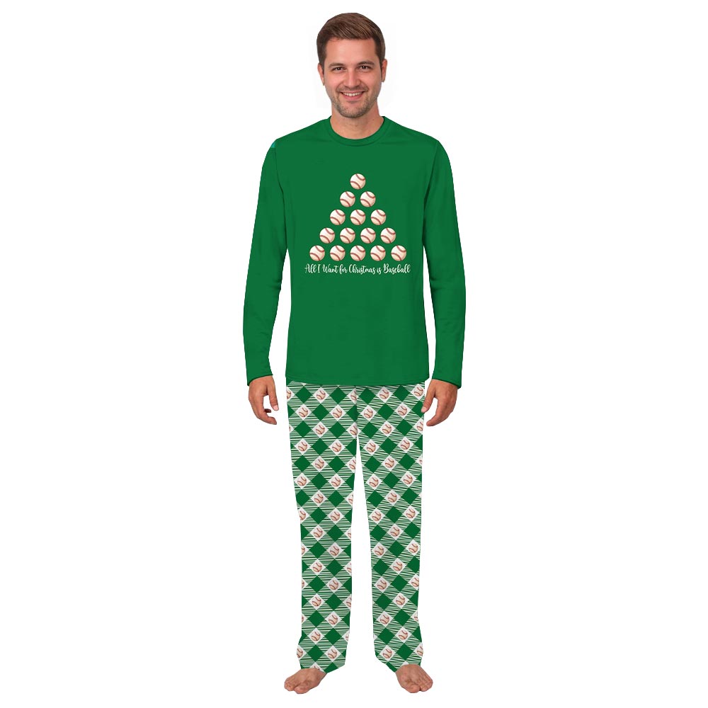 Green Baseball in Christmas Tree Shape Matching Pj Sets Family And Dog Green Baseball in Christmas Tree Shape Matching Pj Sets Family And Dog