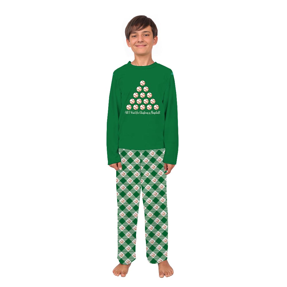 Green Baseball in Christmas Tree Shape Matching Pj Sets Family And Dog Green Baseball in Christmas Tree Shape Matching Pj Sets Family And Dog