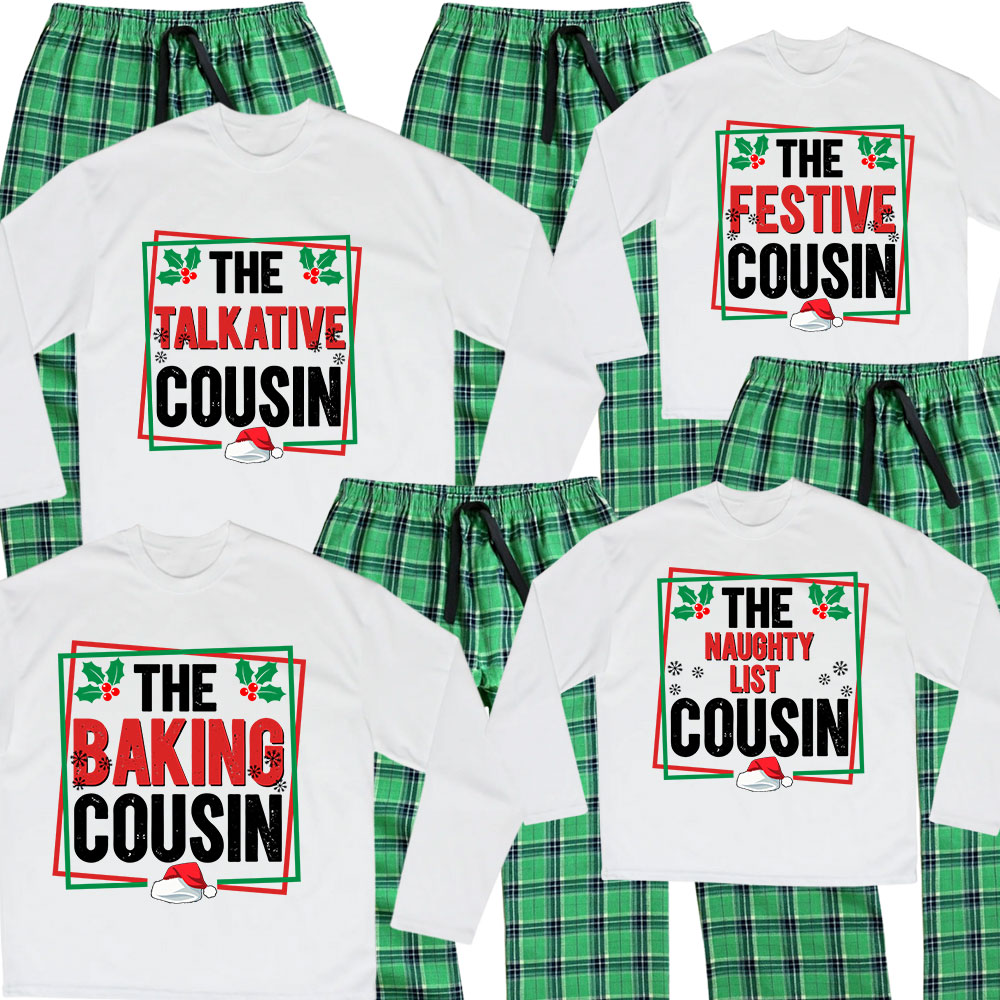 Personalized Cousin Crew Matching Cotton Christmas Pajamas Personalized Cousin Crew Matching Cotton Christmas Pajamas
