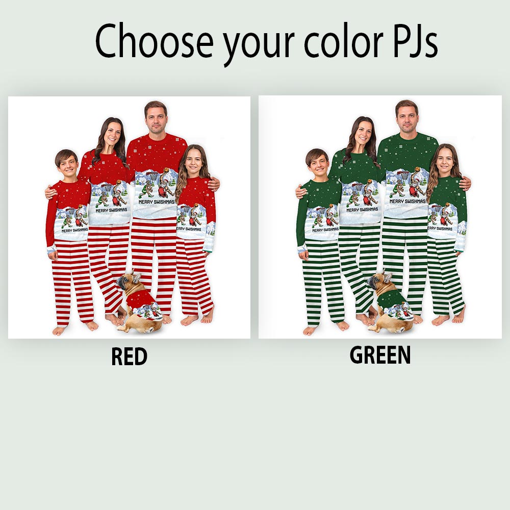 3D Basketball Merry Swishmas Matching Pajama Set Dog 3D Basketball Merry Swishmas Matching Pajama Set Dog