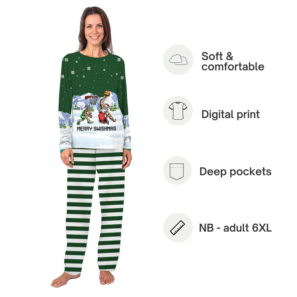 3D Basketball Merry Swishmas Matching Pajama Set Dog 3D Basketball Merry Swishmas Matching Pajama Set Dog