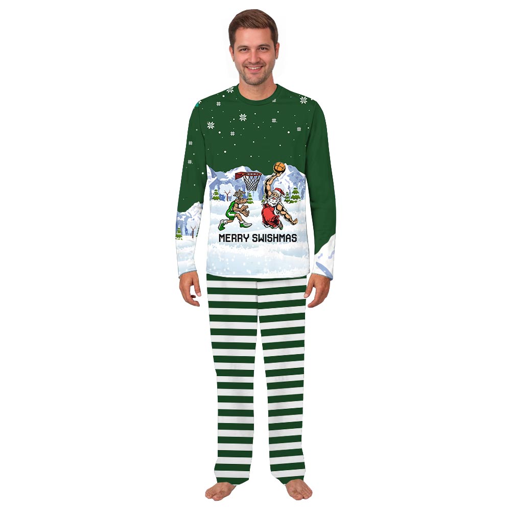 3D Basketball Merry Swishmas Matching Pajama Set Dog 3D Basketball Merry Swishmas Matching Pajama Set Dog