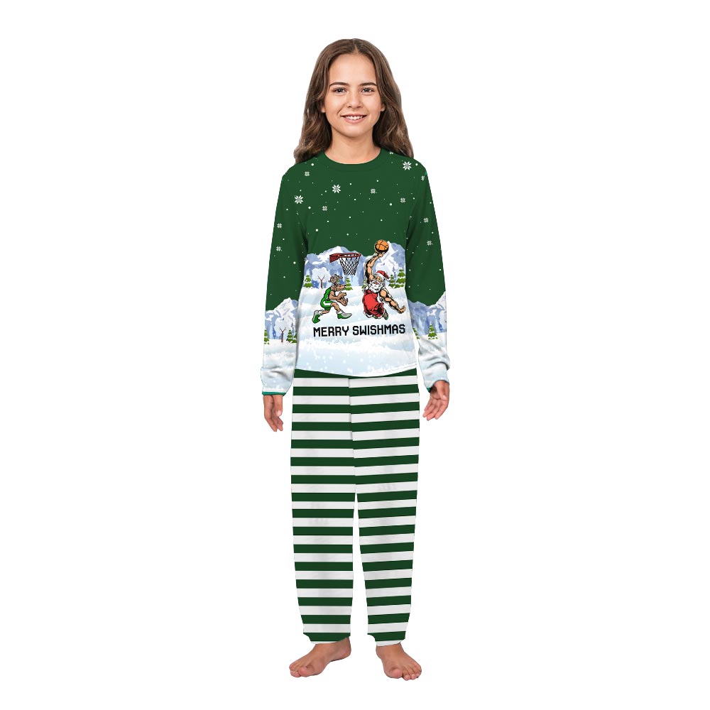 3D Basketball Merry Swishmas Matching Pajama Set Dog 3D Basketball Merry Swishmas Matching Pajama Set Dog