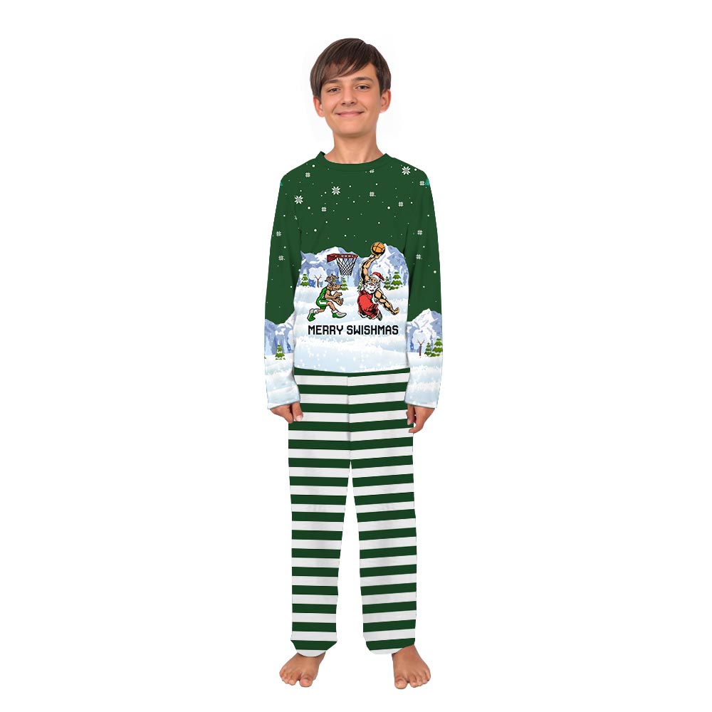 3D Basketball Merry Swishmas Matching Pajama Set Dog 3D Basketball Merry Swishmas Matching Pajama Set Dog