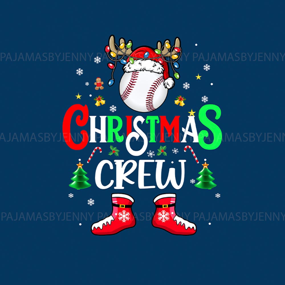Funny Christmas Crew Baseball Matching Family Christmas Pyjamas Dog Funny Christmas Crew Baseball Matching Family Christmas Pyjamas Dog