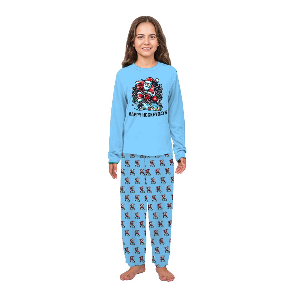 Happy Hockeydays Family Matching Pajamas Including Dog Happy Hockeydays Family Matching Pajamas Including Dog