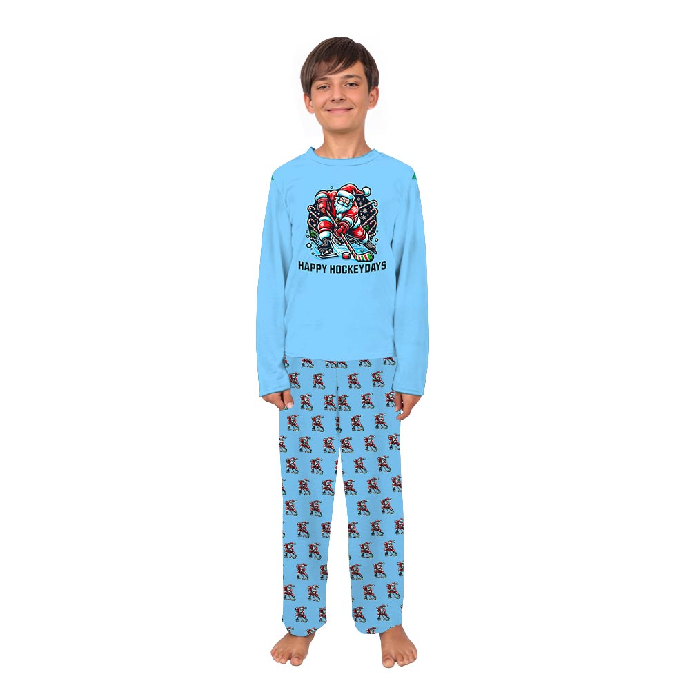 Happy Hockeydays Family Matching Pajamas Including Dog Happy Hockeydays Family Matching Pajamas Including Dog