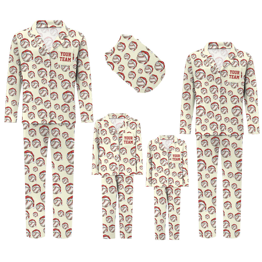 Obsession Baseball Christmas Family Pajamas And Dog