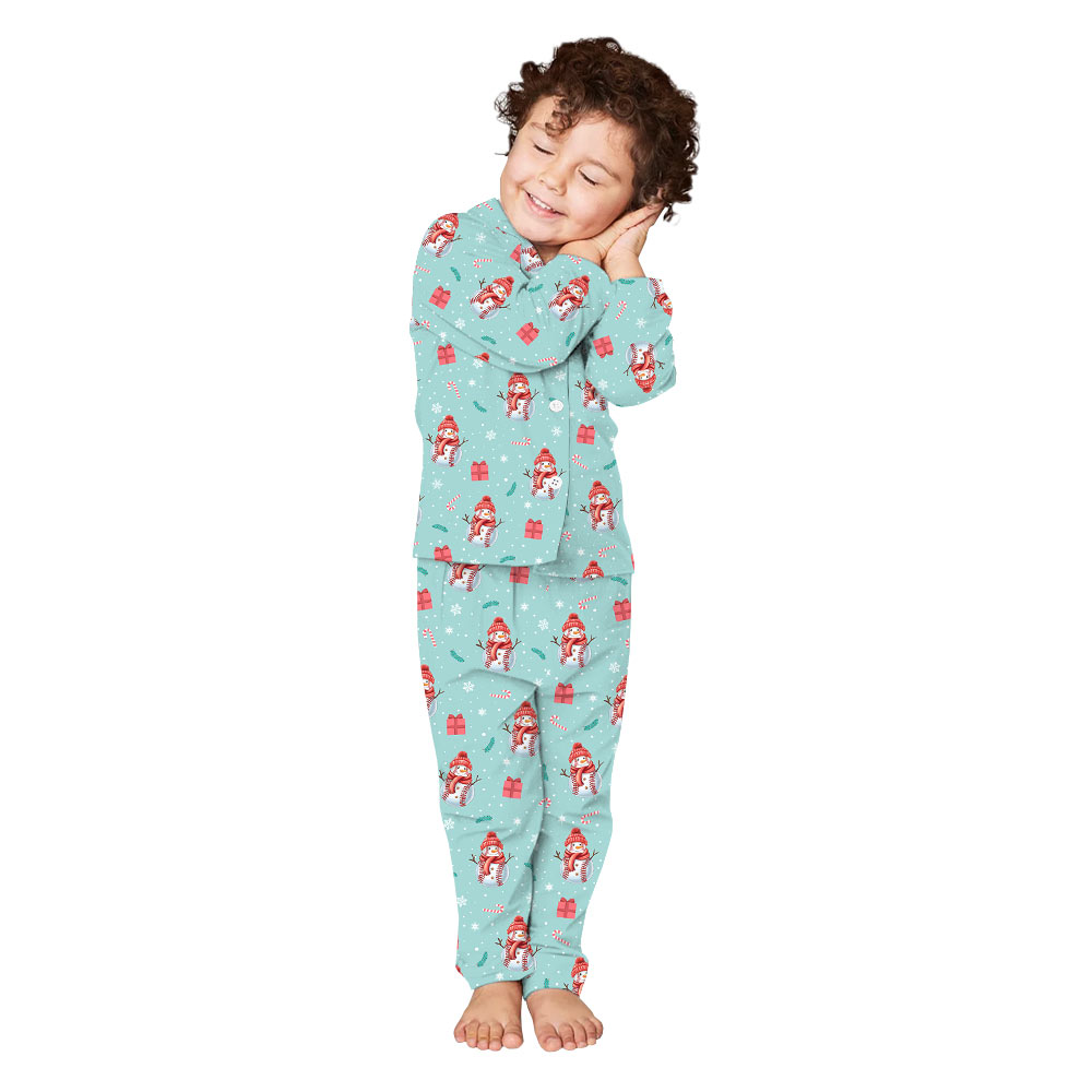 Festive Teal Snowman Baseball Christmas Pajamas Festive Teal Snowman Baseball Christmas Pajamas