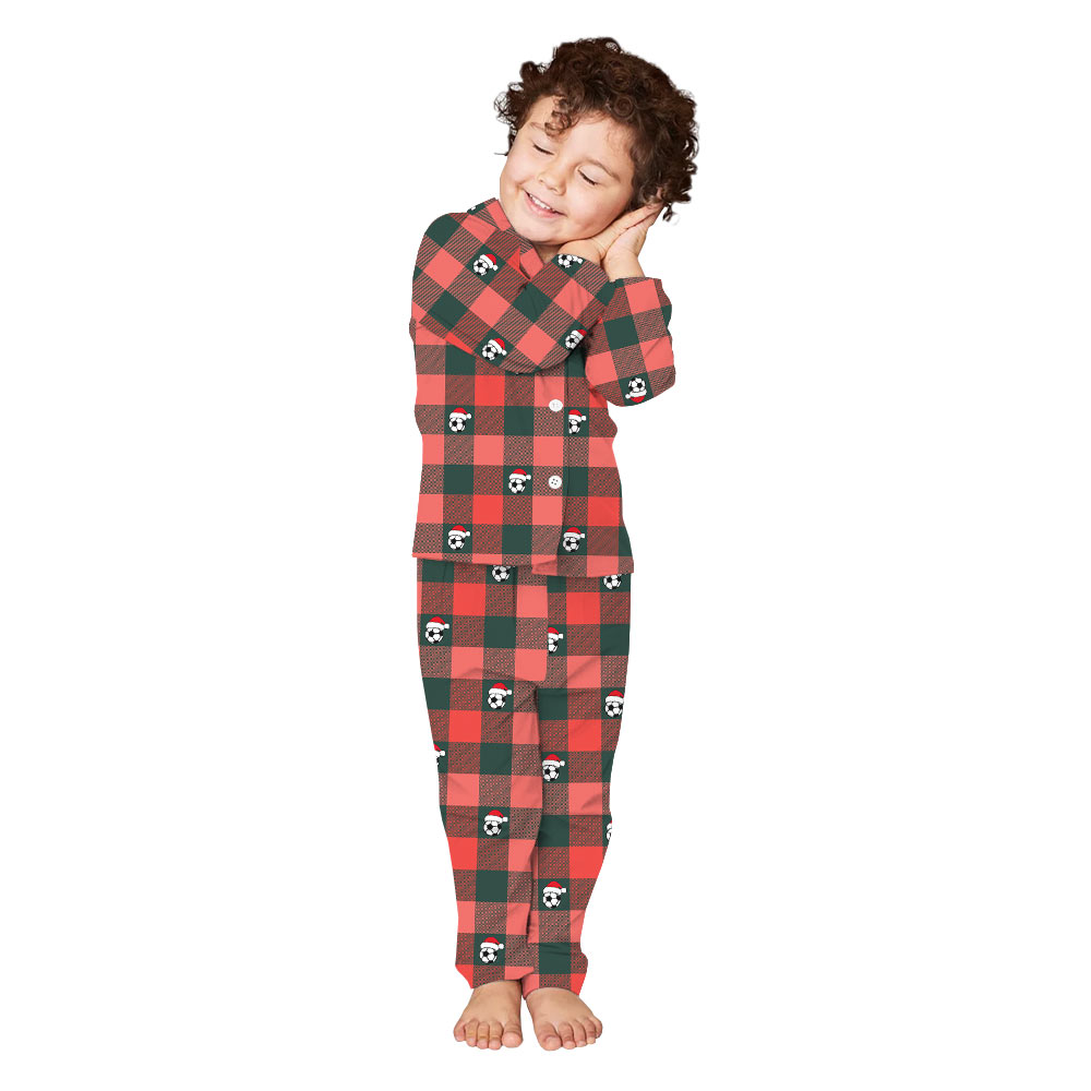 Strong Soccer Plaid Christmas Pajamas Strong Soccer Plaid Christmas Pajamas