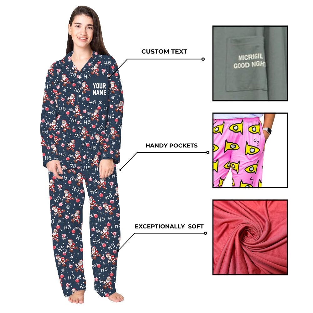 Hilarious Soccer Santa Matching Family Jammies Hilarious Soccer Santa Matching Family Jammies
