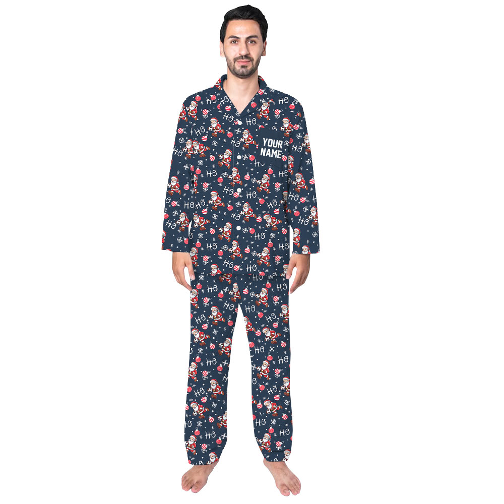 Hilarious Soccer Santa Matching Family Jammies Hilarious Soccer Santa Matching Family Jammies