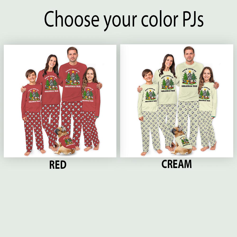 Soccer Rockin’ Around The Christmas Tree Family Christmas PJs Including Dog Soccer Rockin’ Around The Christmas Tree Family Christmas PJs Including Dog