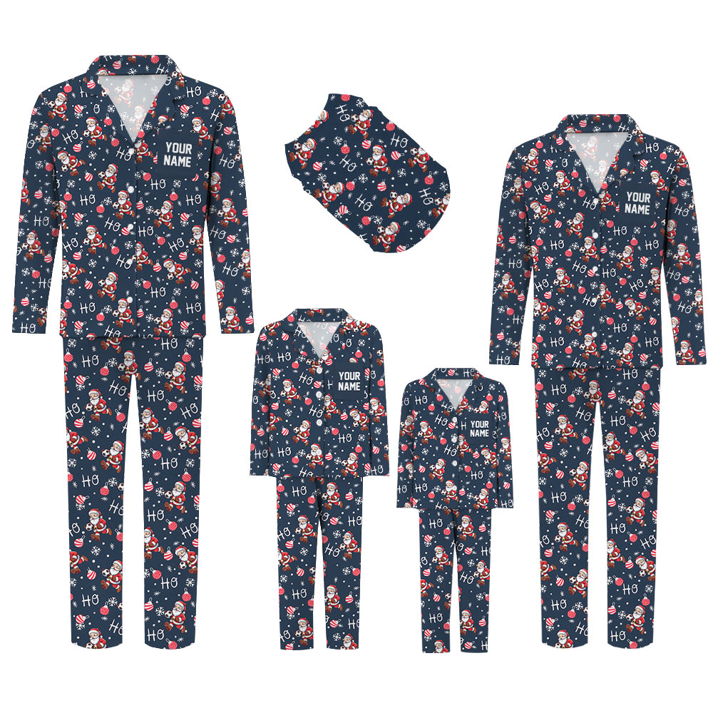 Hilarious Soccer Santa Matching Family Jammies Hilarious Soccer Santa Matching Family Jammies