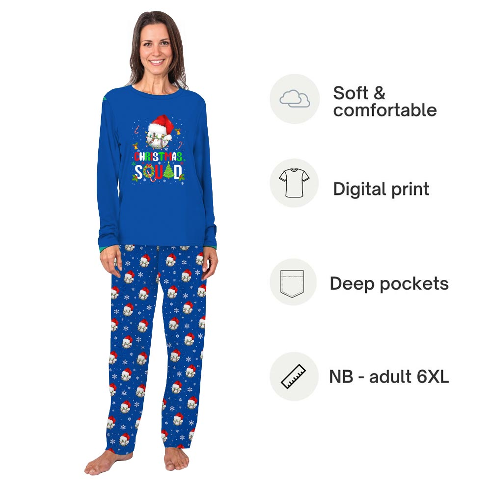 Baseball Christmas Squad Matching Family Pajamas Including Dog Baseball Christmas Squad Matching Family Pajamas Including Dog