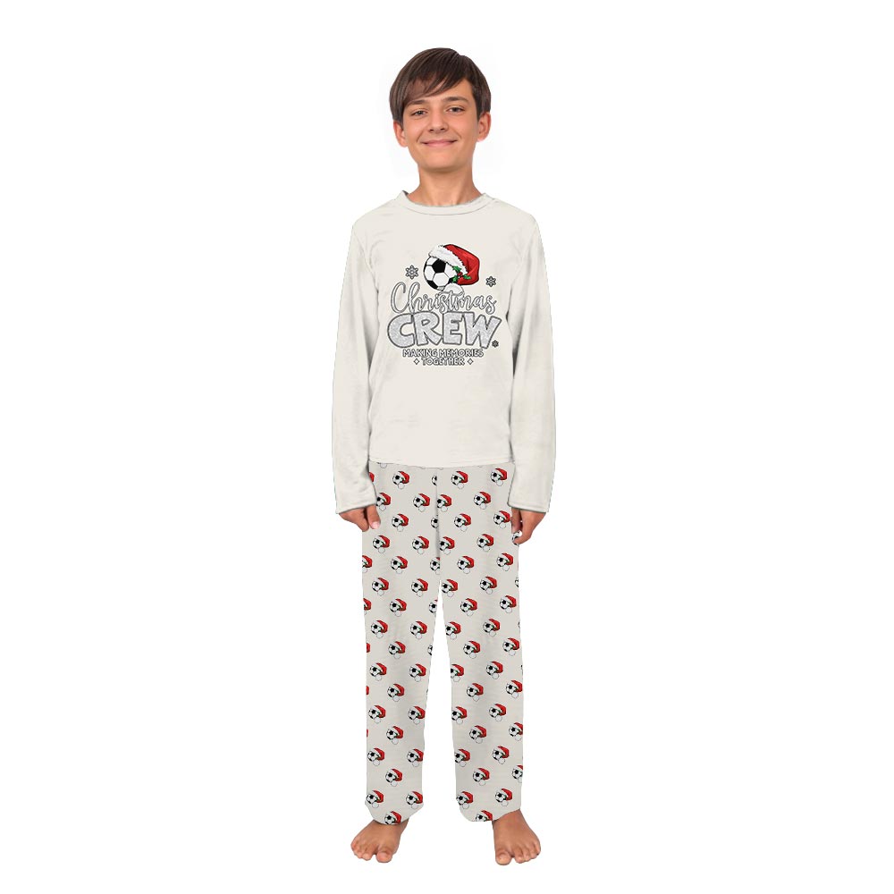 Festive Christmas Soccer Crew Holiday Matching Pajamas With Dog