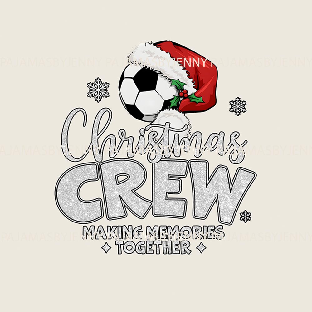 Festive Christmas Soccer Crew Holiday Matching Pajamas With Dog