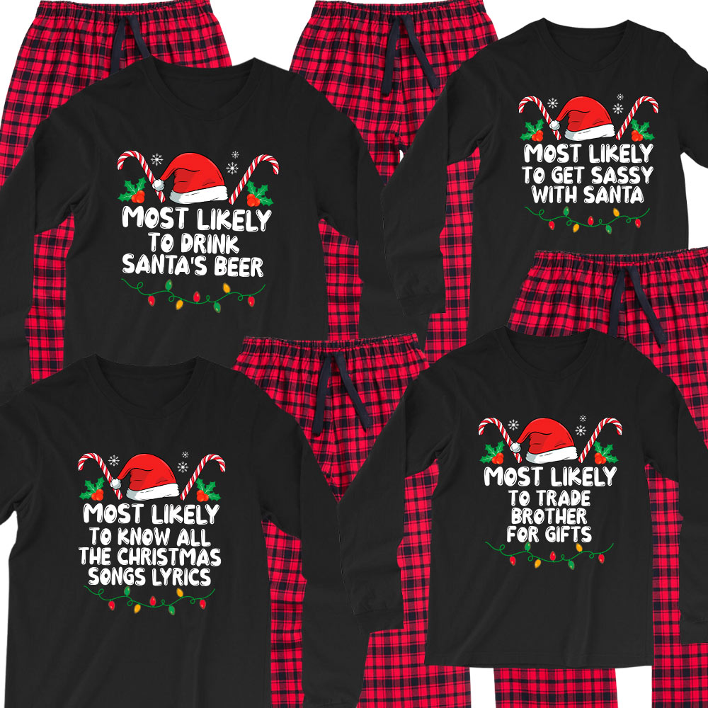 Most Likely To Christmas Pajamas Family 100 Cotton Most Likely To Christmas Pajamas Family 100 Cotton