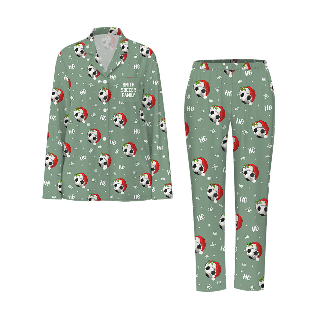 Cool Minty Soccer Christmas Pajamas Matching Dog