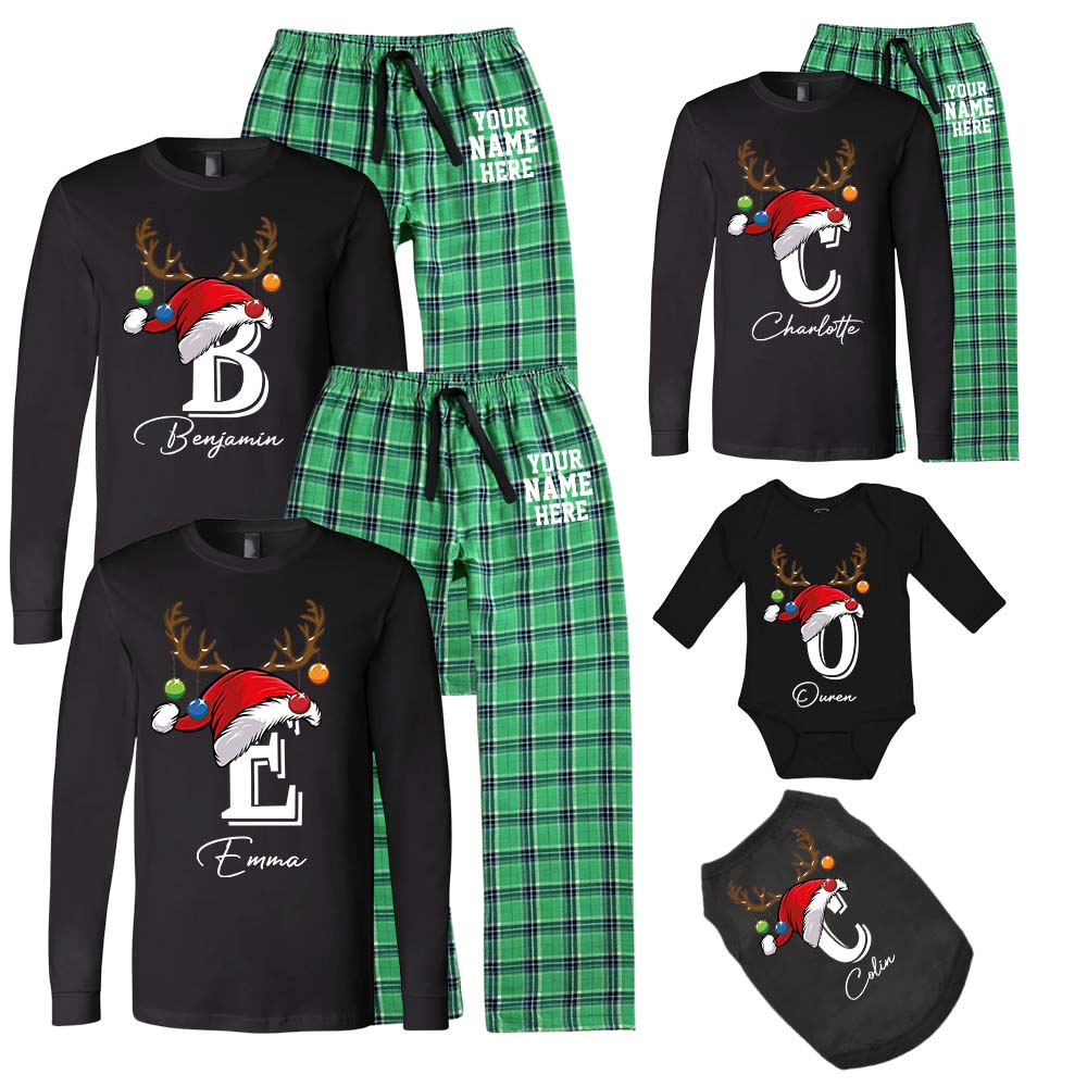 Monogrammed Matching Family Christmas Pajamas 100 Cotton