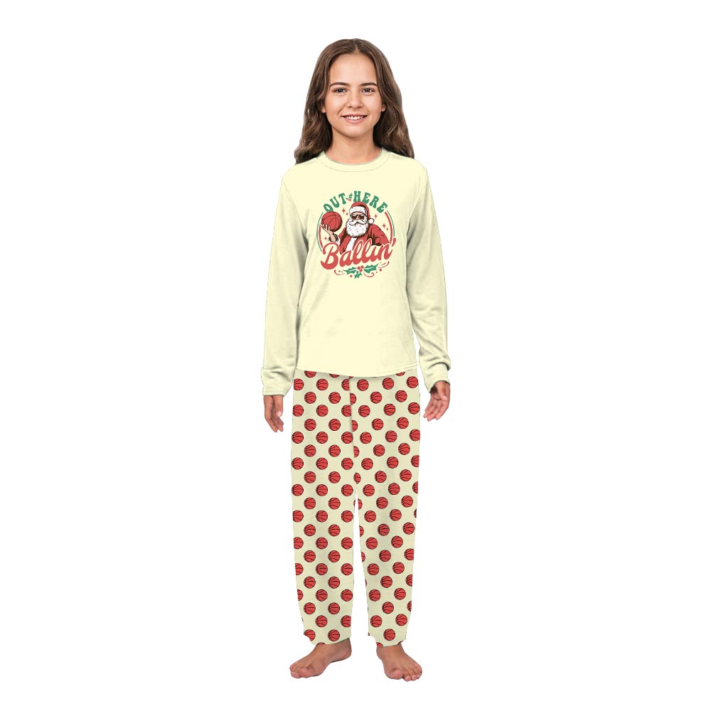 Out Here Ballin Basketball Dog Human Matching Christmas Pajamas Out Here Ballin Basketball Dog Human Matching Christmas Pajamas