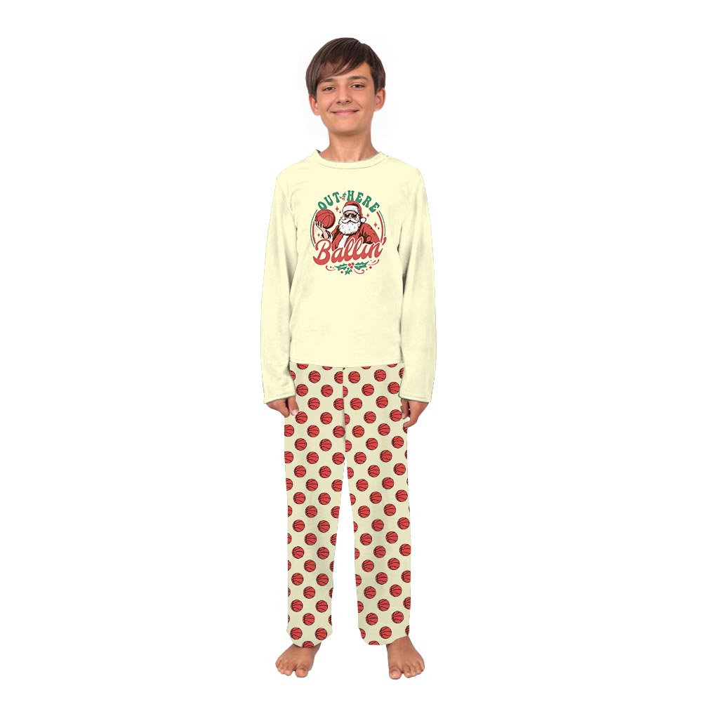 Out Here Ballin Basketball Dog Human Matching Christmas Pajamas Out Here Ballin Basketball Dog Human Matching Christmas Pajamas