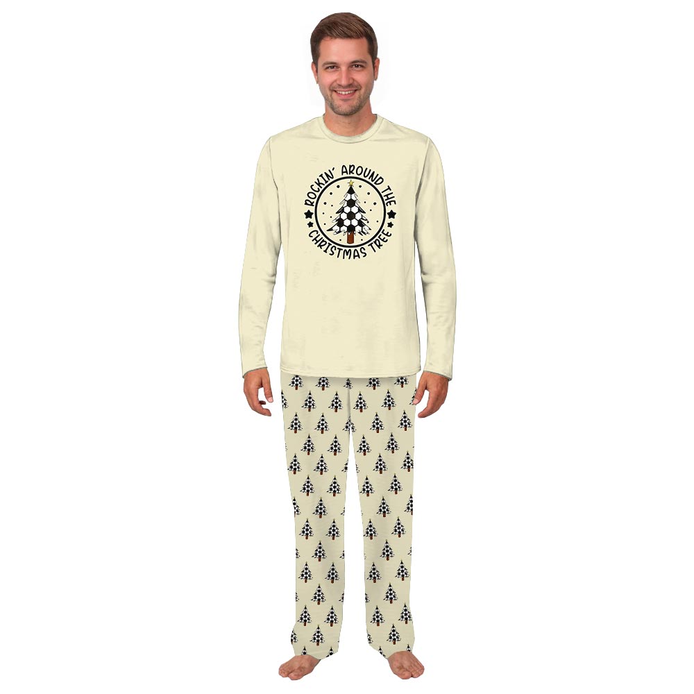 Soccer Tree Design Matching Christmas Pajamas Family With Dog