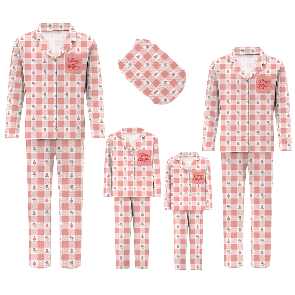 Funny Santa Pink Family Christmas Pajamas