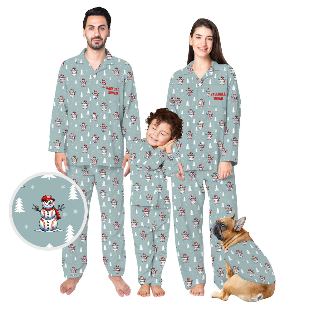 Special Snowman Baseball Matching Family Jammies Special Snowman Baseball Matching Family Jammies