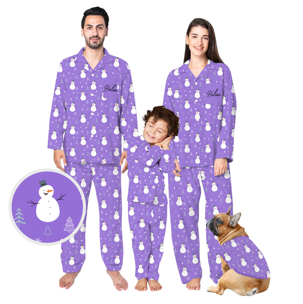 Wanted Personalized Snowman Family Christmas Pajamas Wanted Personalized Snowman Family Christmas Pajamas