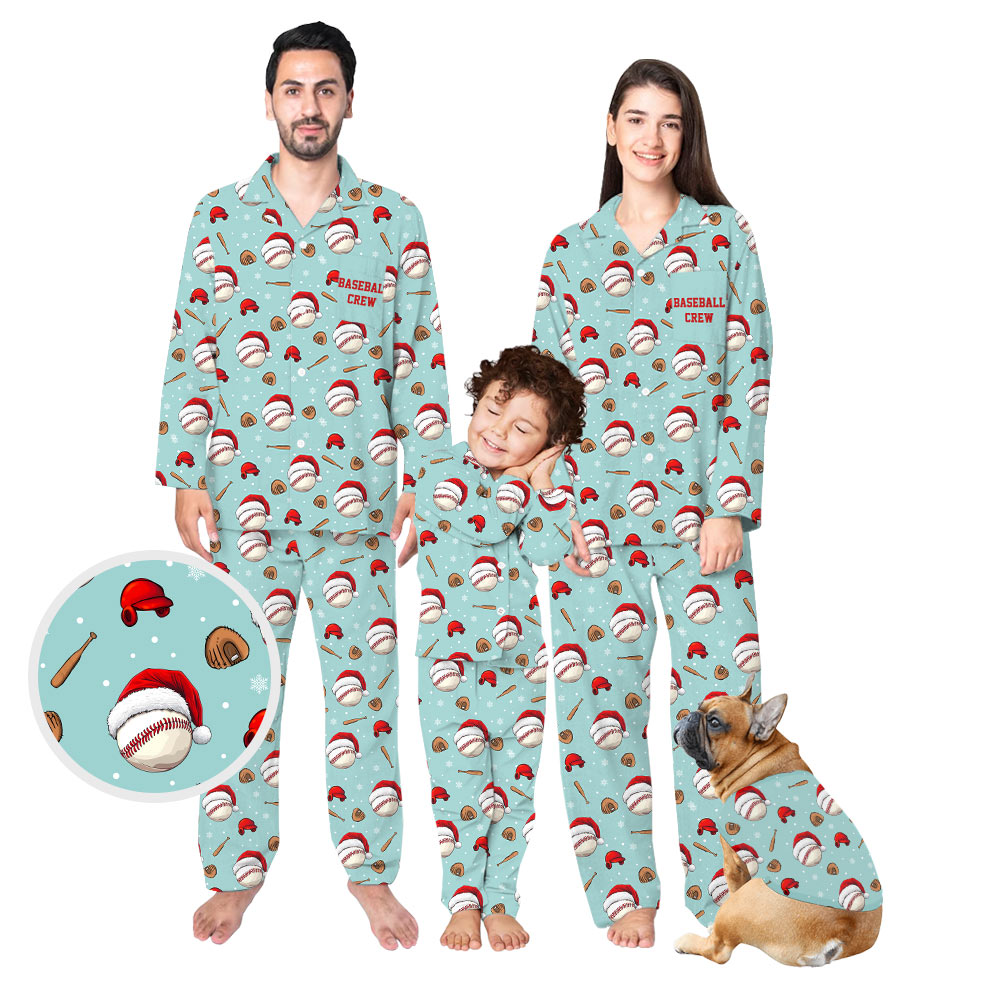 Delightful Baseball Family Christmas Pajamas Delightful Baseball Family Christmas Pajamas